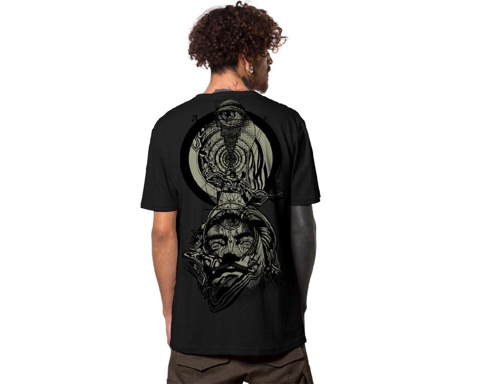 black digital psychedelic t-shirt 
