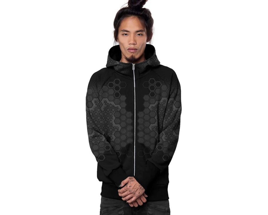 Sanada black trippy hoodie for men