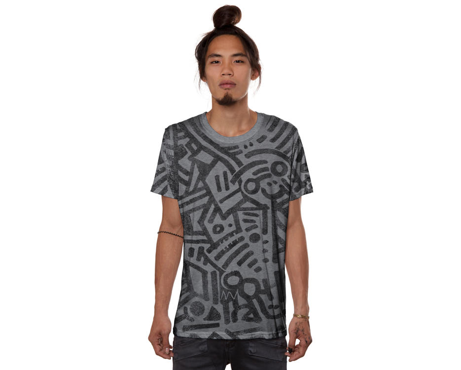 men grey abstract t-shirt