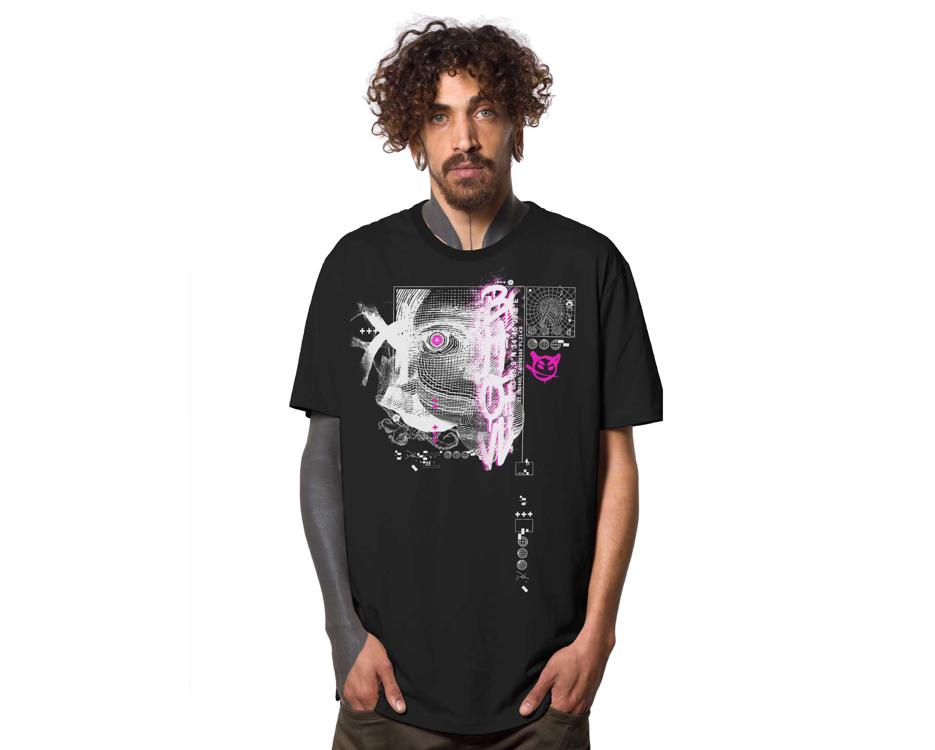man black t-shirt with a digital print 
