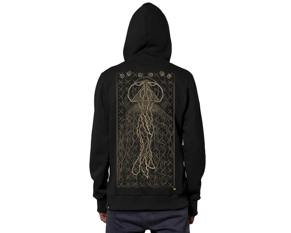 Psychedelic Tahara Black hoodie for men