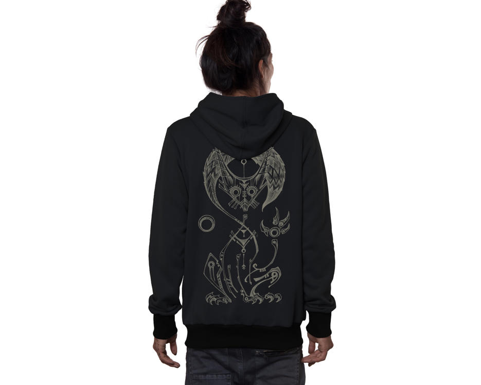 psychedelic-abstract black hoodie