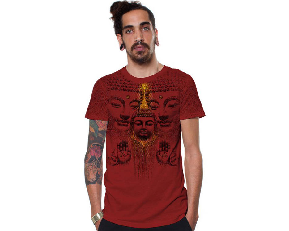 men tribal t-shirt in red