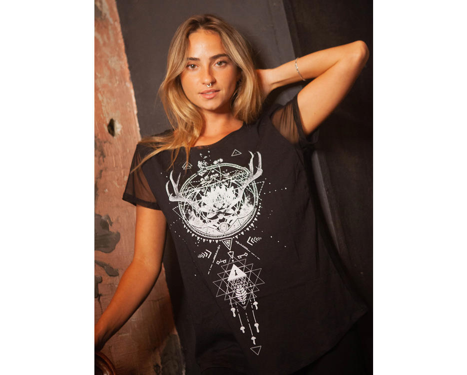 Plazmalab | women alternative dark style black t-shirt