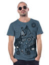 Astronaut riding a bicycle in space shirt for men 
