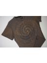 Man t-shirt in brown with a spiral digital print 