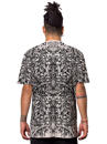 man grey t-shirt with psychedelic print 