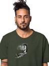 men abstract graphic t-shirt in olive green 