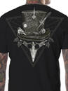 man׳s t-shirt in black with a black plague doctor print