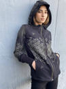Shuriken black psychedelic hoodie for women