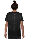 man black t-shirt with a digital spiral print 