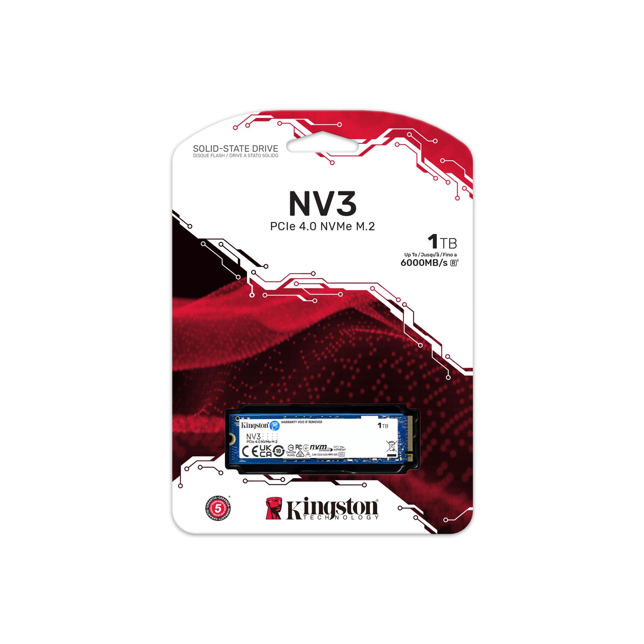 דיסק קשיח KINGSTON 1TB NV3 PCIe 4.0 NVMe M.2 2280 SSD ‎SNV3S/1000G