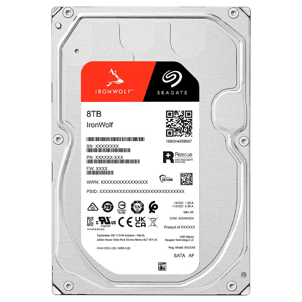 דיסק קשיח  Seagate 8TB IronWolf 3.5" 7200 NAS 256MB Cache 3YW, ST8000VN004