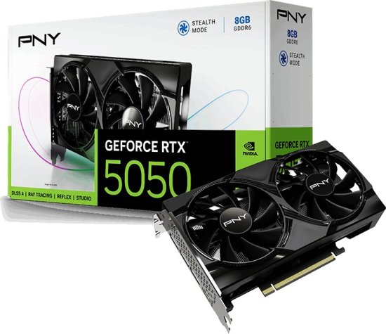 כרטיס מסך PNY RTX 5050 8GB Dual Fan DLSS 4 VCG50508DFXPB1