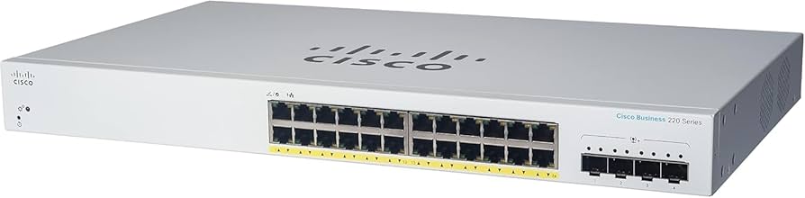 מתג 24 ערוצים Cisco POE Smart Switches CBS220-24P-4G-EU