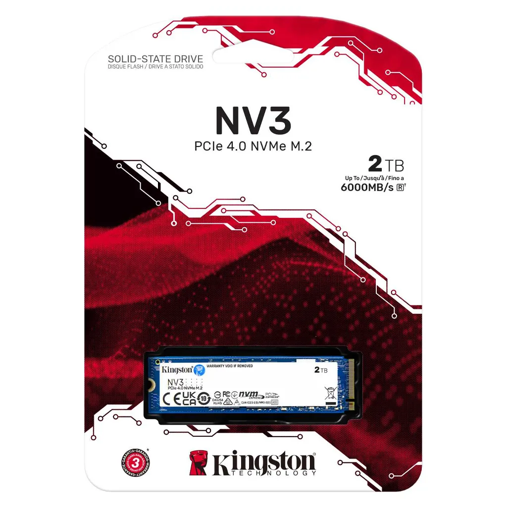 דיסק קשיח KINGSTON 2TB NV3 PCIe 4.0 NVMe M.2 2280 SSD ‎SNV3S/2000G  