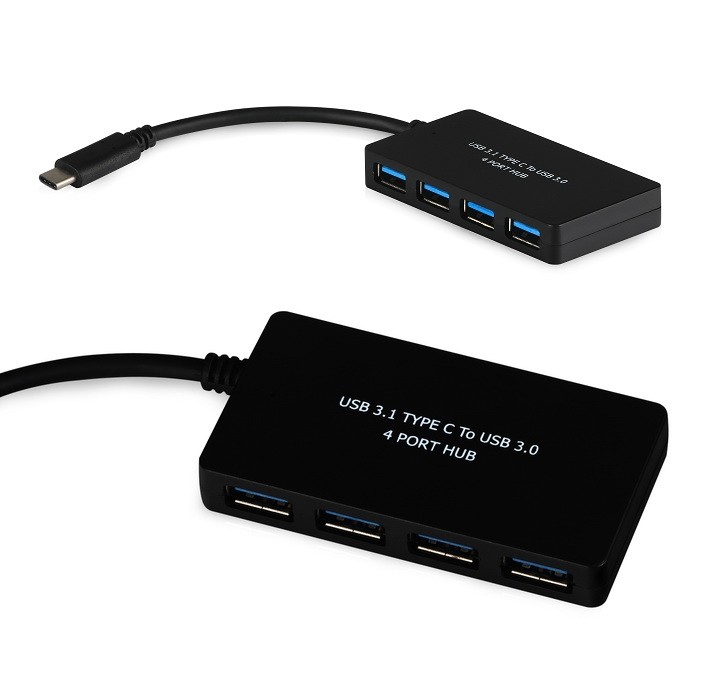 מפצל TopX 4 PORT USB TYPE C TO USB 3