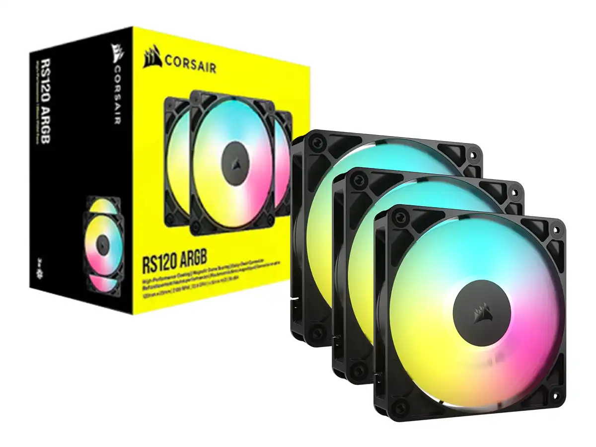 מאוורר למארז שלישיה CORSAIR RS120 ARGB 120mm PWM Fans - Triple Pack CO-9050181-WW