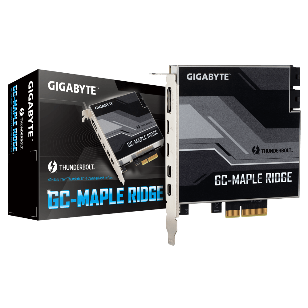 כרטיס הרחבה Gigabyte Thunderbolt 4 GC MAPLE RIDGE 1.0 ללחות גיגהבייט מתאימים 