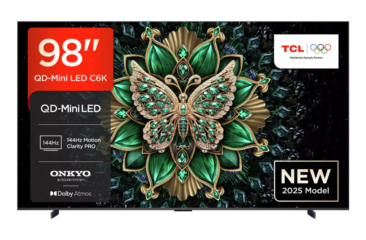 טלוויזיה TCL 98C6K 98" QD-Mini LED 144Hz Google TV