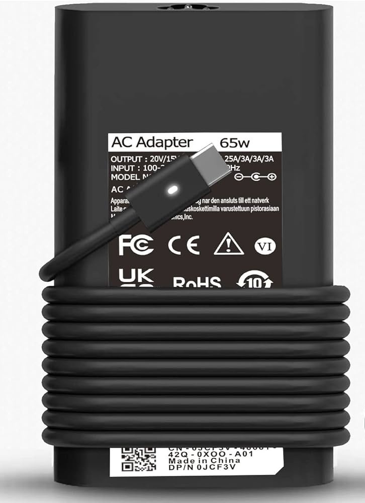 מטען למחשב נייד דל  Dell 65W TYPE C AC Adapter 02YKOF