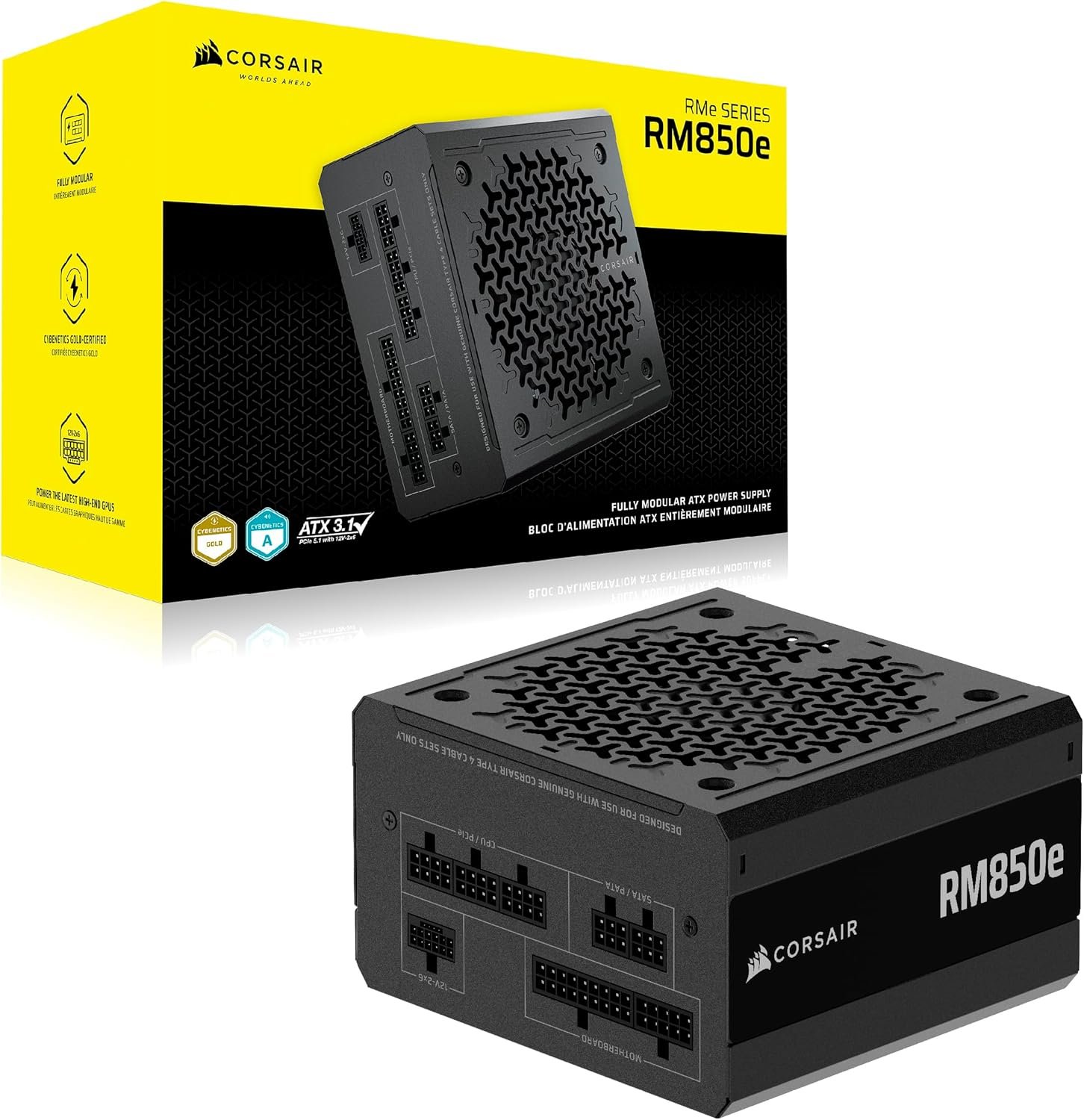 ספק כח CORSAIR RM850e Full Modular ATX 3.1 PCIE 5.1 ATX Power Supply CP-9020296-EU