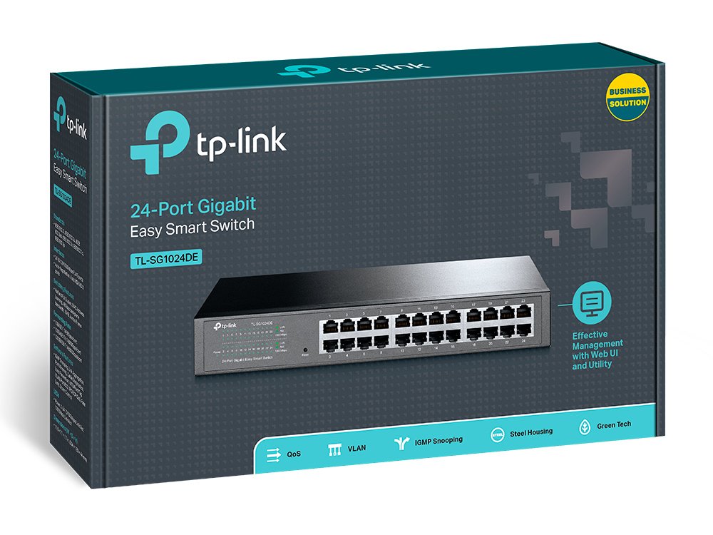 מתג 24 ערוצים גיגה TP-LINK 24-Port Gigabit Easy Smart Switch TL-SG1024D