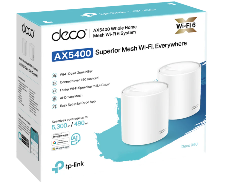 אקסס פוינט 2 יח - TP LINK DECO X60 2 pack AX5400 MESH WIFI 6
