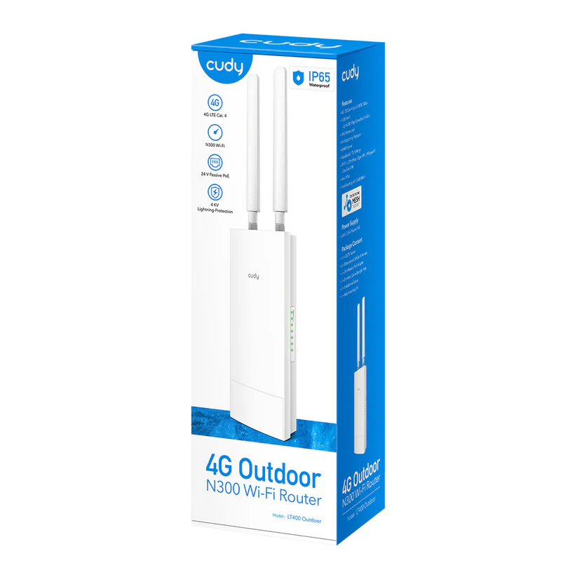 נתב סלולארי CUDY LT400 Outdoor Indoor/Outdoor 4G N300 Wi-Fi Router