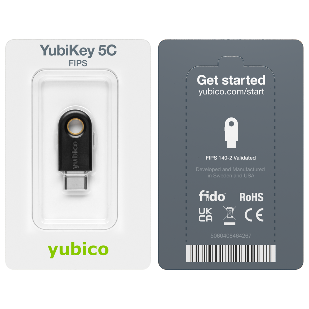 מפתח לאימות חומרה  YubiKey 5C FIPS Blister - USB TYPE C