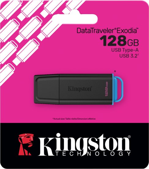 התקן דיסק און קי KINGSTON USB 3.2 DataTraveler Exodia 128GB black/blue DTXG2/128GB