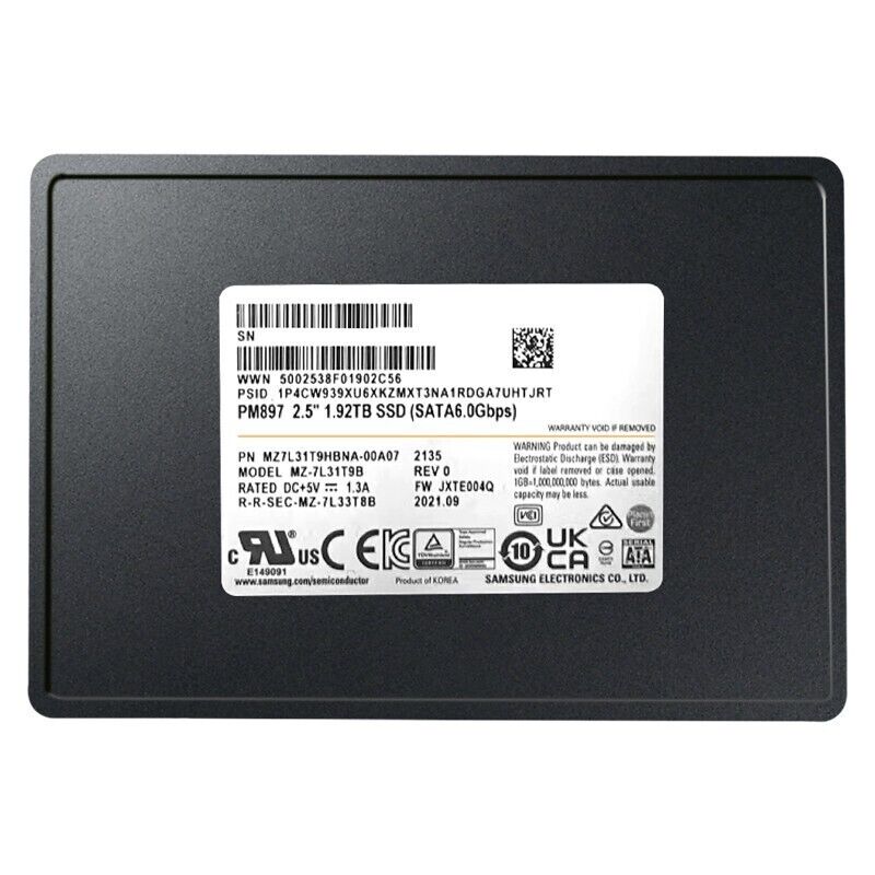 דיסק קשיח SAMSUNG PM897 1.9TB MZ7L31THBNA-00A07