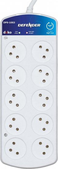 מגן ברקים כולל השהיה + 10 שקעים deko DPS-10S3