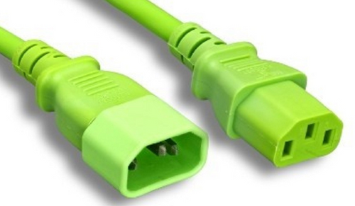 כבל חשמל מאריך C13/C14 באורך 1.2 מטר צבע ירוק