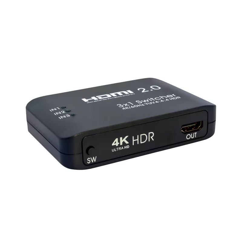 מפצל GoldTouch HQ HDMI 2.0 Switch 3Ports w/RC 4K Ultra