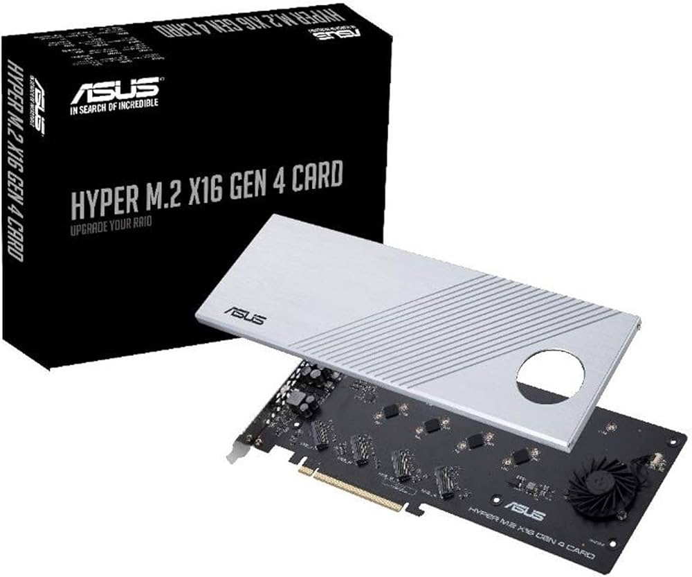 כרטיס הרחבה ASUS Hyper M.2 x16 Gen 4 Card supports four NVMe M.2