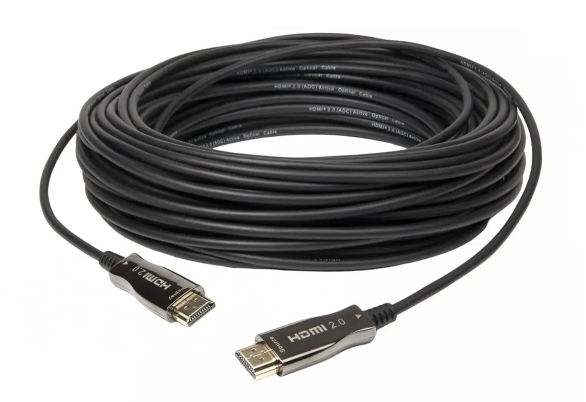 כבל HDMI 2.0 אקטיבי על סיב אופטי 20 מטר ראש פריק
