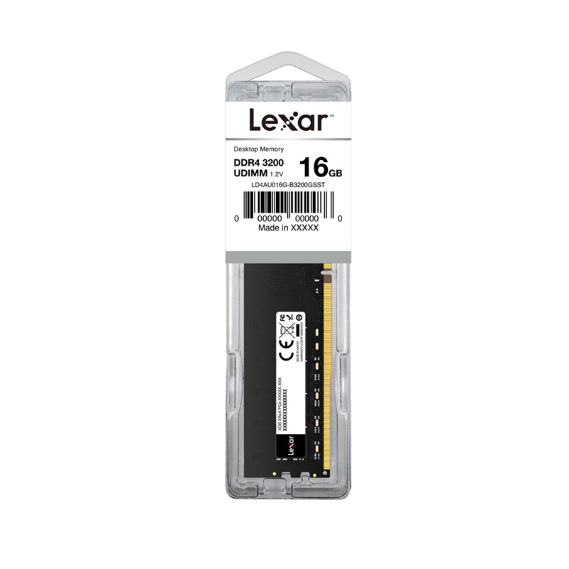 זיכרון למחשב נייח Lexar DIMM 16GB DDR4 3200Mhz 288pin 1.2V Blister Pack