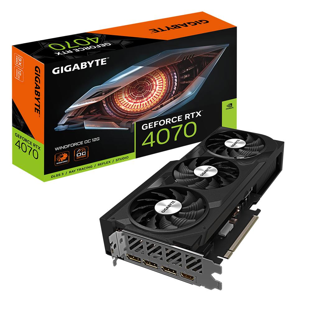 כרטיס מסך Gigabyte RTX 4070 WindForce OC 12GB