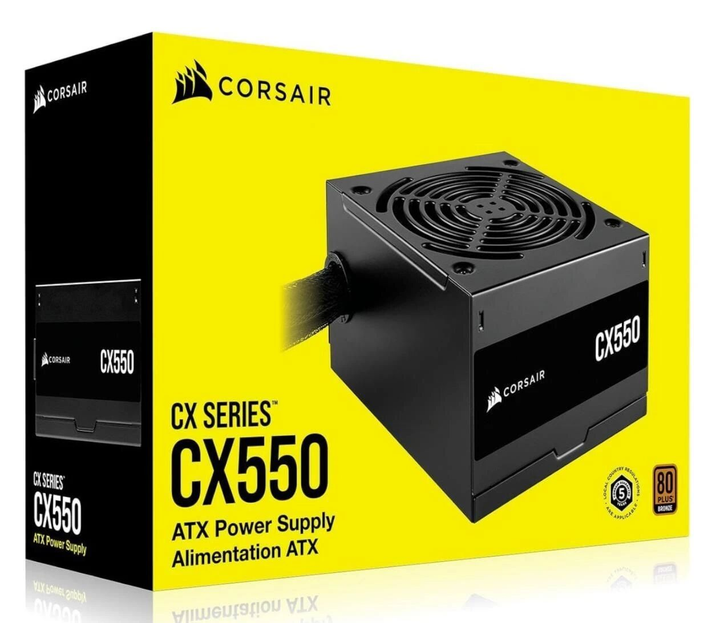 ספק כח CORSAIR CX Series CX550 – 550 Watt 80 PLUS Bronze ATX Power Supply