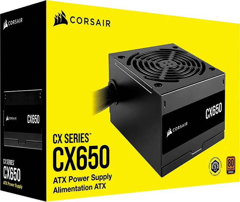 ספק כח CORSAIR CX Series CX650 – 650 Watt 80 PLUS Bronze ATX Power Supply