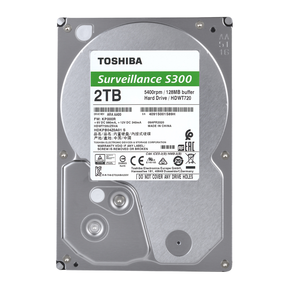 דיסק קשיח פנימי לנייח 3.5" TOSHIBA 2TB S300