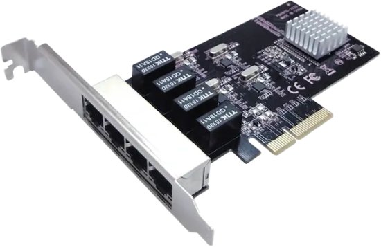 כרטיס רשת STLab N-451 PCIe 4-Port Gigabit Network Controller Card