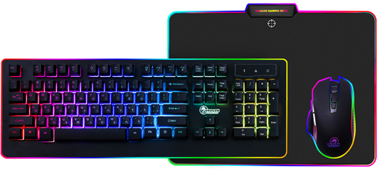 סט גיימינג מקלדת עכבר ומשטח DRAGON PC KIT GPDRA-PCK-RGB