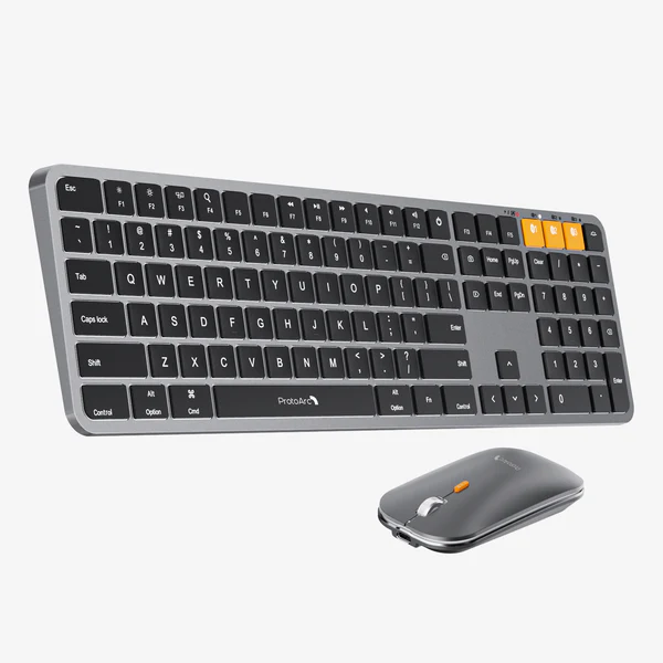 סט מקלדת ועכבר ProtoArc Backlit Bluetooth Keyboard and Mouse for Mac, Space Gray