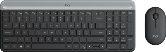 סט מקלדת ועכבר  Logitech MK470 Slim Wireless Combo אפור