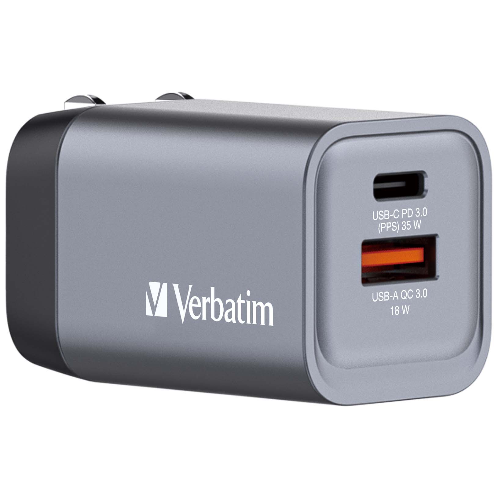 מטען קיר Verbatim GNC-35 GaN Charger 2 Port 35W USB