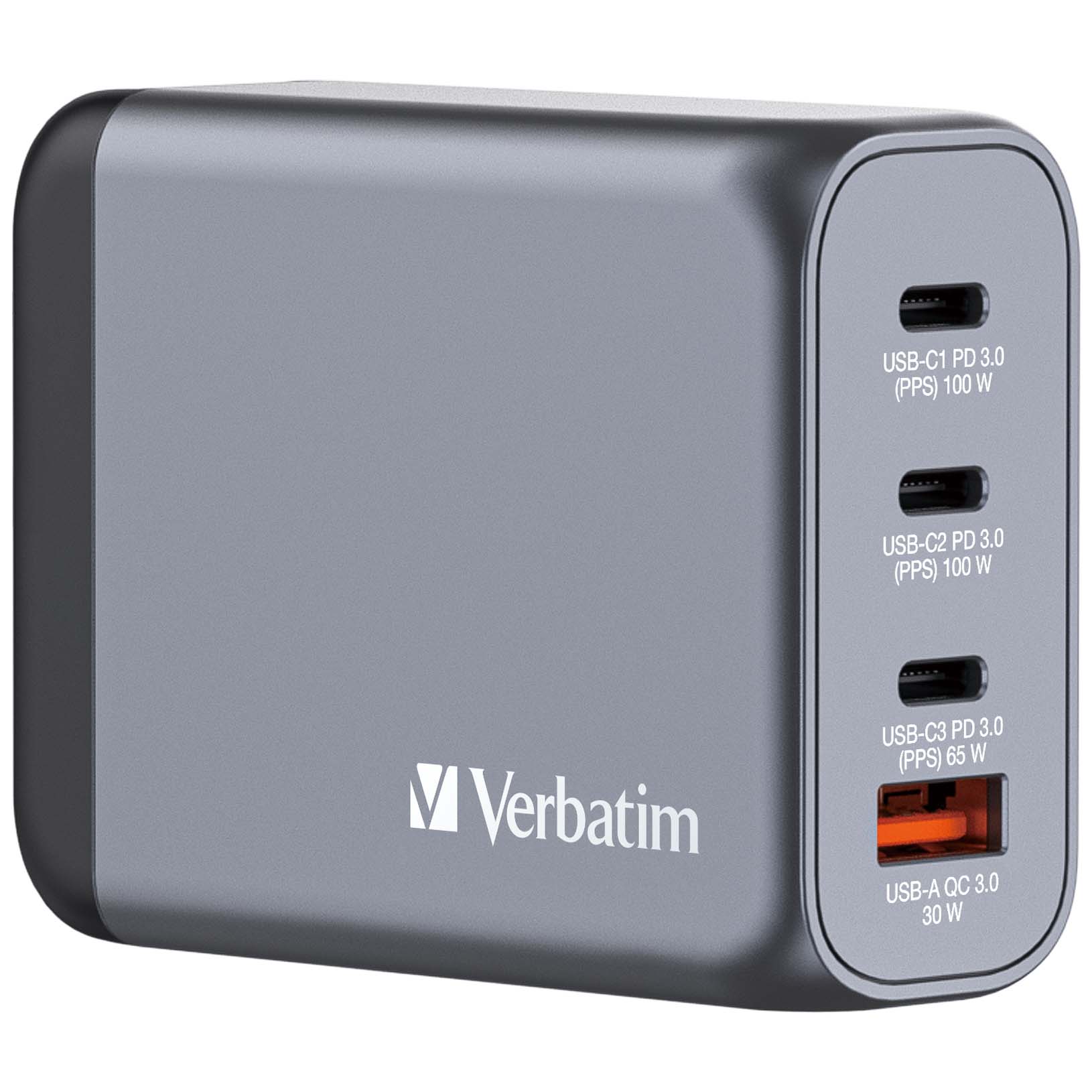 מטען קיר Verbatim GNC-200 GaN Charger 4 Port 200W USB 
