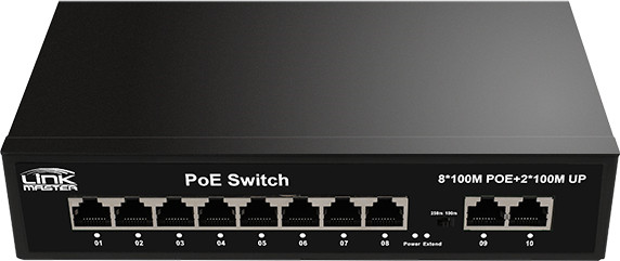 מתג LINK-MASTER S1710CF 8 + 2 PORT GIGA Ethernet Smart POE Switch