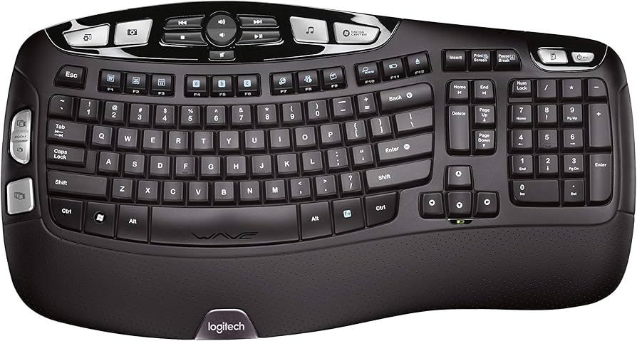 מקלדת אלחוטית ארגונומית Logitech K350 Wireless Wave Keyboard
